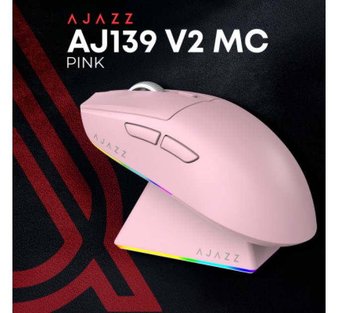 Мишка Ajazz AJ139 V2 MC Wireless/Bluetooth/USB Pink (AJ139-V2-MC-Pink)