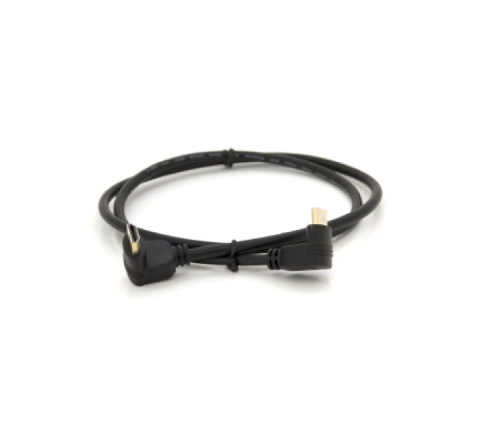 Merlion Кабель мультимедійний HDMI M to HDMI M 1.0m V1.4 90° corner black Merlion (YT-HDMI-1.0m/90°-90°)