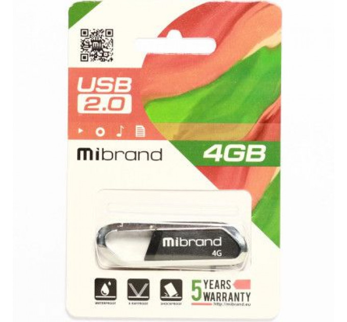 USB флеш накопичувач Mibrand 4GB Aligator Grey USB 2.0 (MI2.0/AL4U7G)