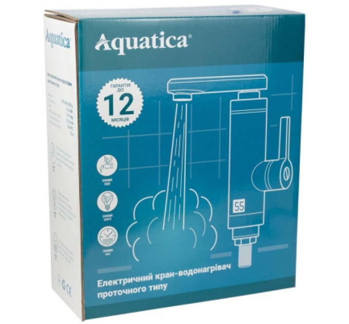 AQUATICA Проточний водонагрівач AQUATICA NZ 3.0кВт 0.4-5бар для кухн (9797133)