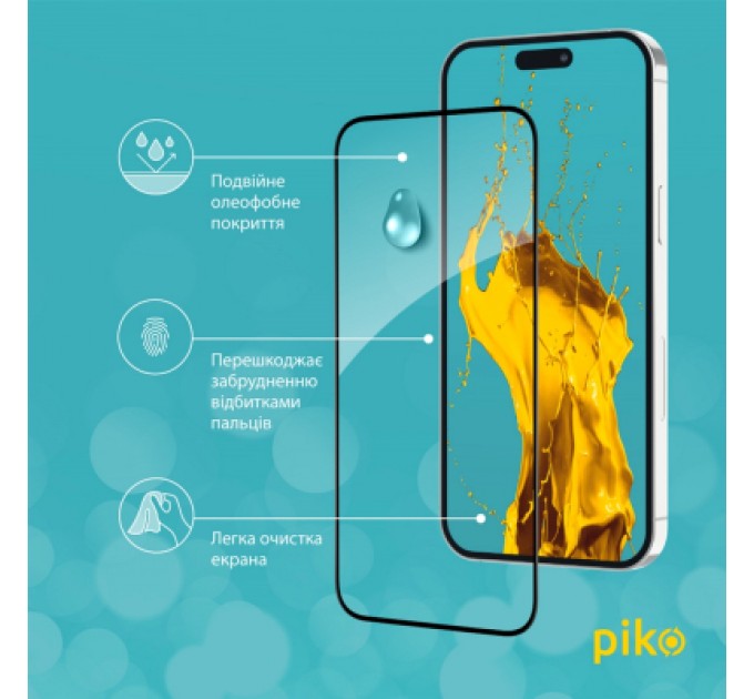 Скло захисне Piko Full Glue Apple iPhone 15 Plus (1283126575341)