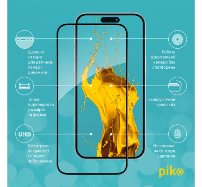 Скло захисне Piko Full Glue Apple iPhone 15 Plus (1283126575341)