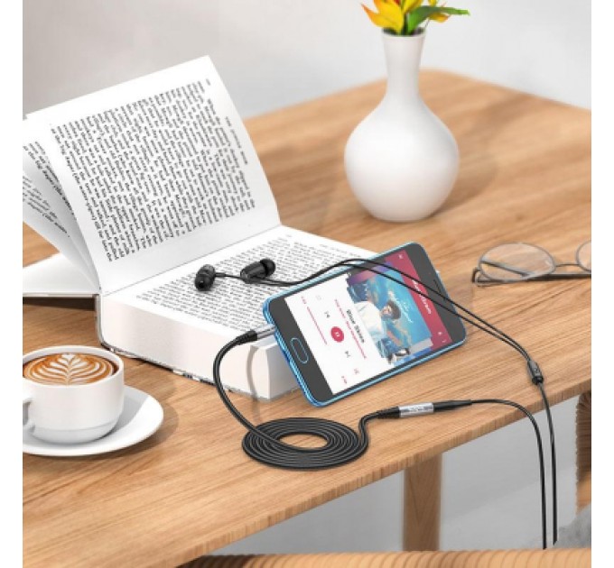 Кабель мультимедійний 3.5mm M to 3.5mm F 2.0m UPA20 3.5 audio Gray HOCO (6931474762160)