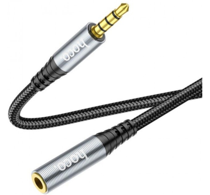 Кабель мультимедійний 3.5mm M to 3.5mm F 2.0m UPA20 3.5 audio Gray HOCO (6931474762160)