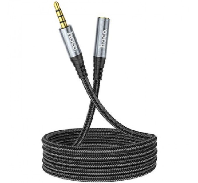 Кабель мультимедійний 3.5mm M to 3.5mm F 2.0m UPA20 3.5 audio Gray HOCO (6931474762160)
