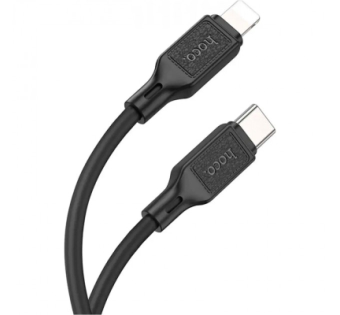 Дата кабель USB-C to Lightning 1.0m Cool silicone PD 20W X90 black HOCO (6931474788382)