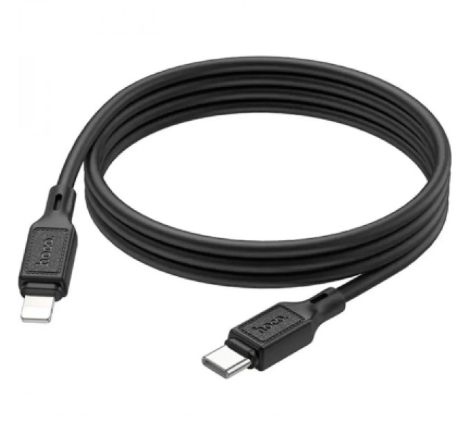 Дата кабель USB-C to Lightning 1.0m Cool silicone PD 20W X90 black HOCO (6931474788382)