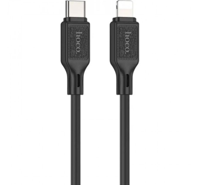 Дата кабель USB-C to Lightning 1.0m Cool silicone PD 20W X90 black HOCO (6931474788382)