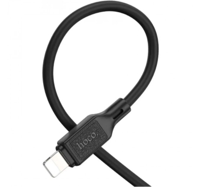 Дата кабель USB-C to Lightning 1.0m Cool silicone PD 20W X90 black HOCO (6931474788382)