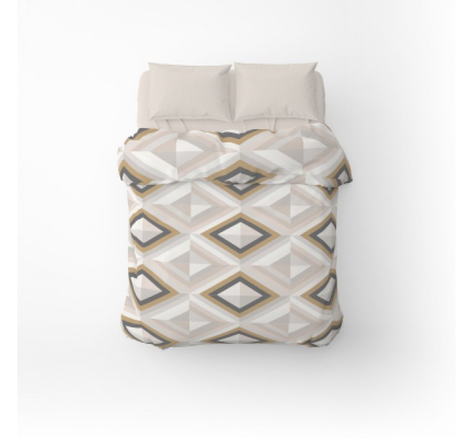 Постільна білизна Home Line Калейдоскоп бежево-графітовий/гл. перламутр , бязь, полуторний (174455)