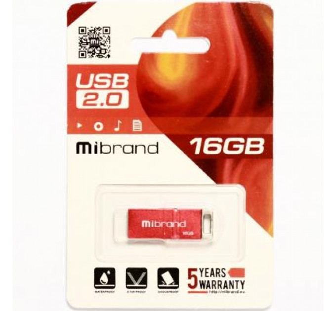 USB флеш накопичувач Mibrand 16GB Сhameleon Red USB 2.0 (MI2.0/CH16U6R)