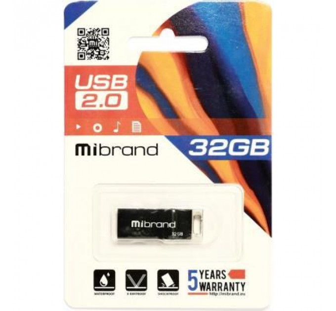 USB флеш накопичувач Mibrand 32GB Сhameleon Black USB 2.0 (MI2.0/CH32U6B)