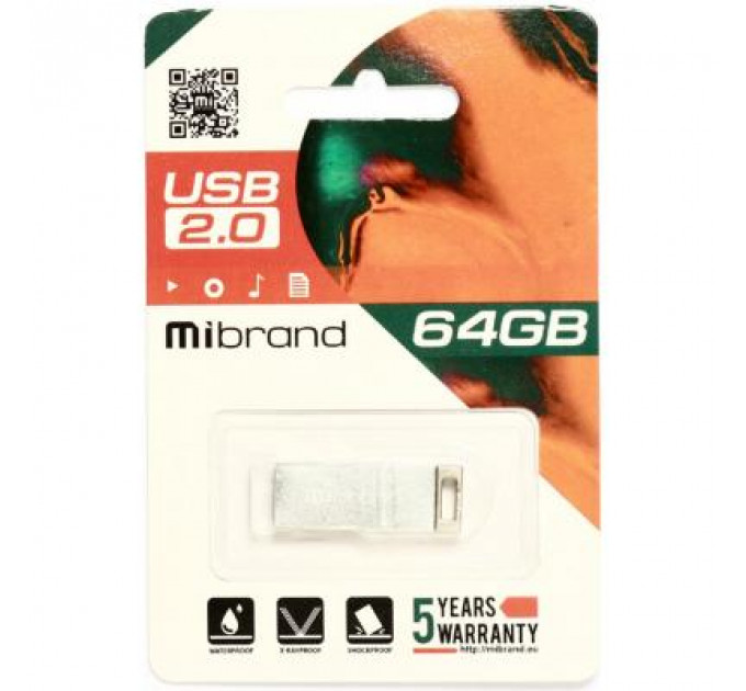 USB флеш накопичувач Mibrand 64GB Сhameleon Silver USB 2.0 (MI2.0/CH64U6S)