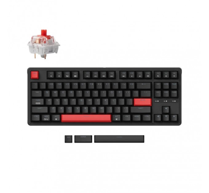 Клавіатура Keychron C3 Pro 87 Key K pro Red Switch Hot Swap RGB Black (C3PH1_KEYCHRON)