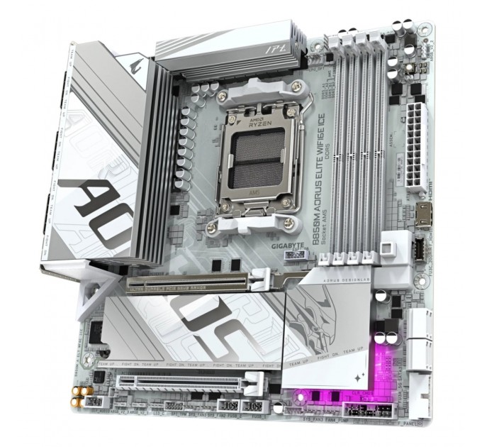 Материнська плата Gigabyte B850M Aorus Elite WiFi6E Ice Socket AM5