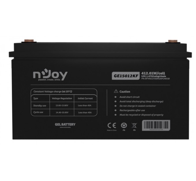 Акумуляторна батарея Njoy GE15012KF 12V 150AH (BTVGCLTODHLKFCN01B) GEL