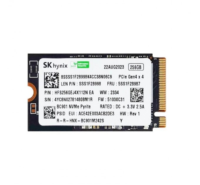 Накопичувач SSD  256GB SK hynix M.2 2242 NVMe PCIe 4.0 x4 (HFS256GEJ4X164N)