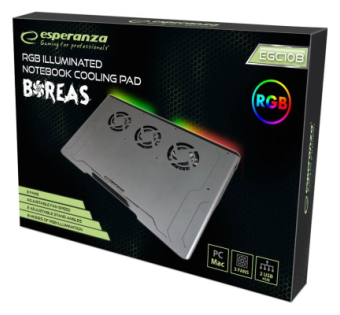 Esperanza Підставка до ноутбука Esperanza EGC108 with RGB Boreas (EGC108)