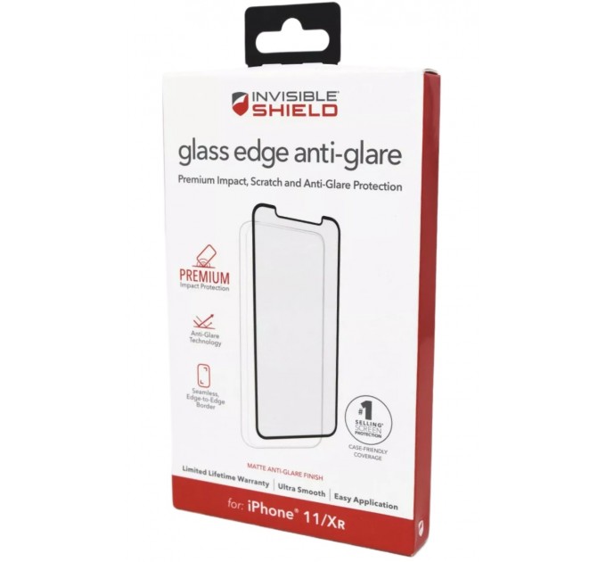 Захисне скло Zagg InvisibleShield Glass Edge Anti-Glare для Apple iPhone XR/11 Black (200104111)