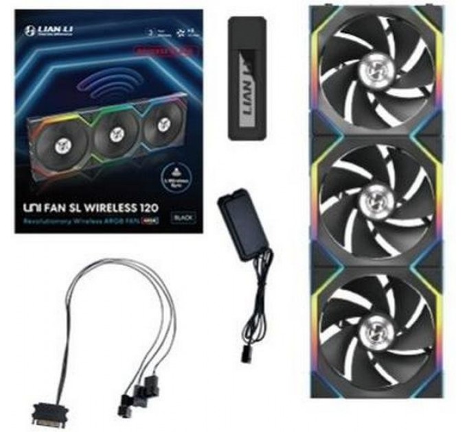 Вентилятор Lian Li Uni Fan SL Wireless 120-3 Reverse Blade Black (G99.12RSL1W3B.00)