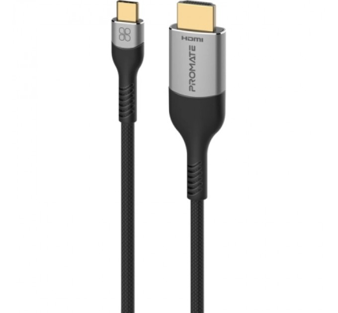 Кабель мультимедійний USB-C to HDMI 1.8m grey Promate (mediacord-8k.grey)