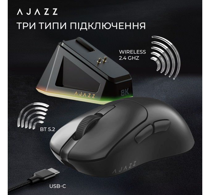 Ajazz Миша бездротова Ajazz AJ179Pro Black (AJ179-PRO-B)