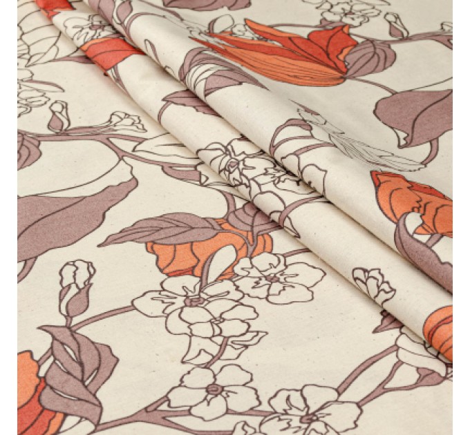 Постільна білизна Home Line Весняний вечір помаранчевий, бязь, полуторний (183204)