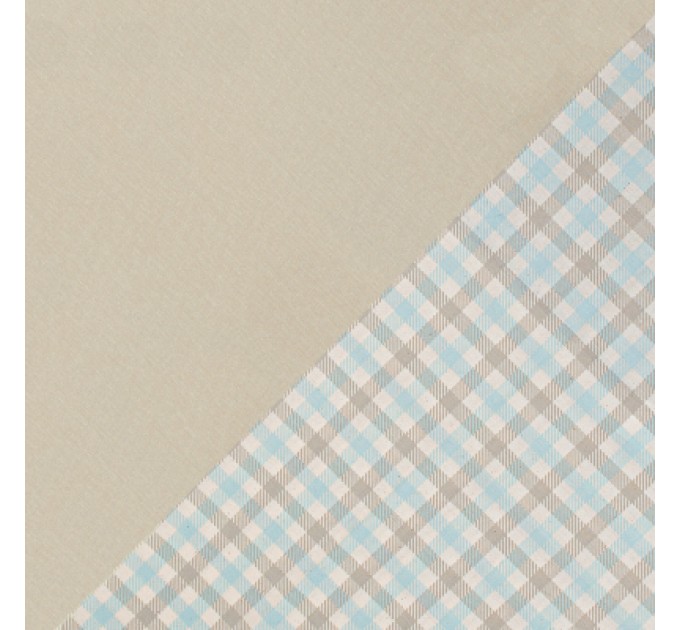 Постільна білизна Home Line Клітинка кухонна бежево-бірюзовий/бежевий, бязь, полуторний (184229)