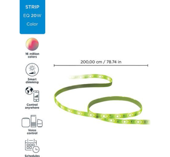 WiZ Світлодіодна стрічка WiZ LED 2700-6500K 1600Lm 2.0m RGB (929002524801)