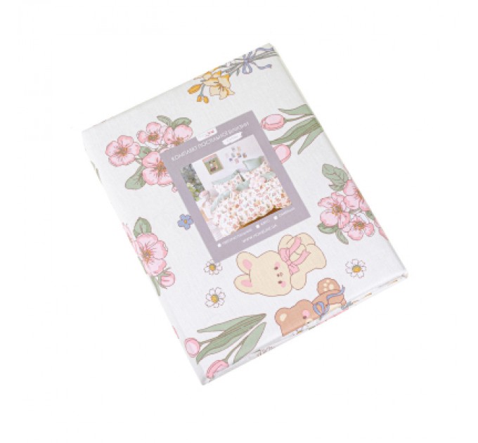 Постільна білизна Home Line Сатин Твіл Ведмежата та зайчата на галявині полуторний (176088)