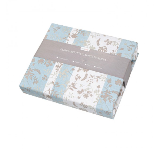 Постільна білизна Home Line Фланель Затишок блакитно-бежевий полуторний (179193)