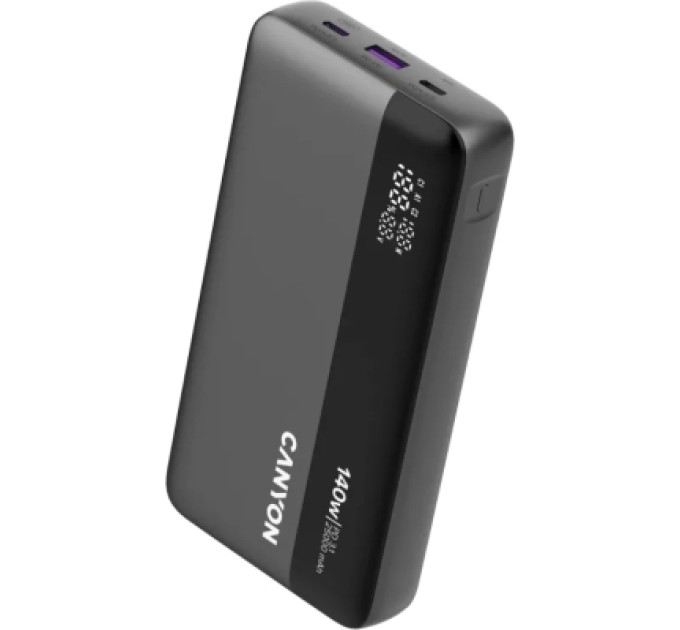 Canyon Батарея універсальна Canyon PB-240 25000mAh, PD3.1/140W, PPS, QC3.0, AFC & SCP, Digital Display (CNS-CPB240)