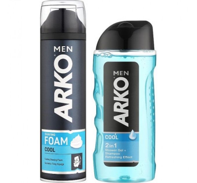 Набір косметики ARKO Men Cool Піна для гоління 200 мл + Гель для душу 260 мл (8690506546717)