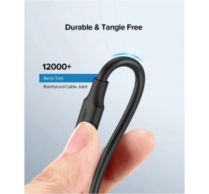 Дата кабель USB 2.0 AM to Type-C 0.5m 3.0A (18W) Nickel Plating US287 Black Ugreen (60115)