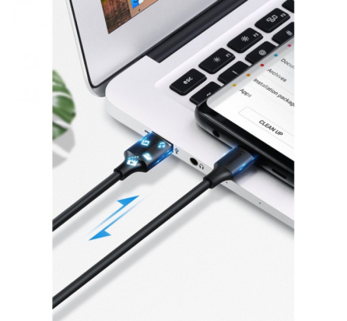 Дата кабель USB 2.0 AM to Type-C 0.5m 3.0A (18W) Nickel Plating US287 Black Ugreen (60115)