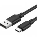 Дата кабель USB 2.0 AM to Type-C 0.5m 3.0A (18W) Nickel Plating US287 Black Ugreen (60115)