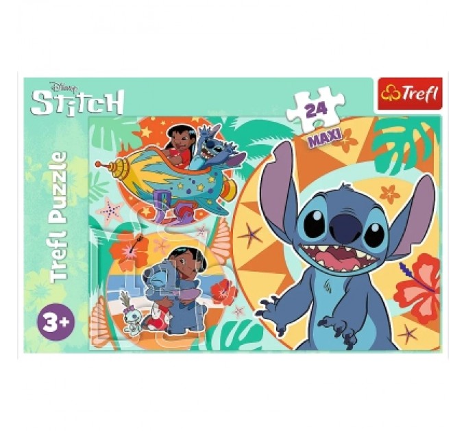 Пазл Trefl Maxi Lilo&Stitch Щасливий день 24 елемента (5900511143652)