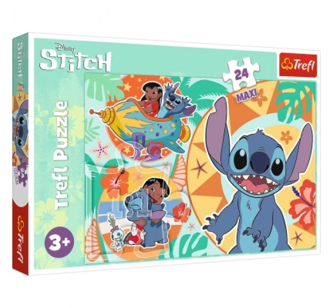 Пазл Trefl Maxi Lilo&Stitch Щасливий день 24 елемента (5900511143652)