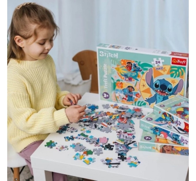 Пазл Trefl Maxi Lilo&Stitch Щасливий день 24 елемента (5900511143652)