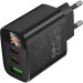 BOROFONE Зарядний пристрій BOROFONE BA98A 2xUSB-C PD30W + 1xUSB 18W digital display black (6941991120510)
