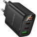 BOROFONE Зарядний пристрій BOROFONE BA98A 2xUSB-C PD30W + 1xUSB 18W digital display black (6941991120510)