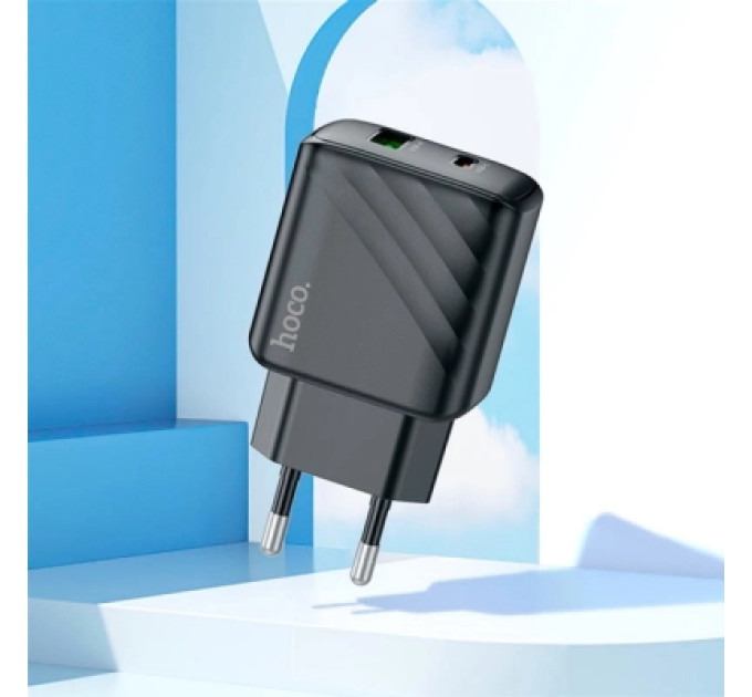 HOCO Зарядний пристрій HOCO CS23A USB-C PD30W + 1xUSB QC3.0 + cable USB-C to Lightning black (6942007609951)