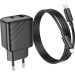 HOCO Зарядний пристрій HOCO CS23A USB-C PD30W + 1xUSB QC3.0 + cable USB-C to Lightning black (6942007609951)