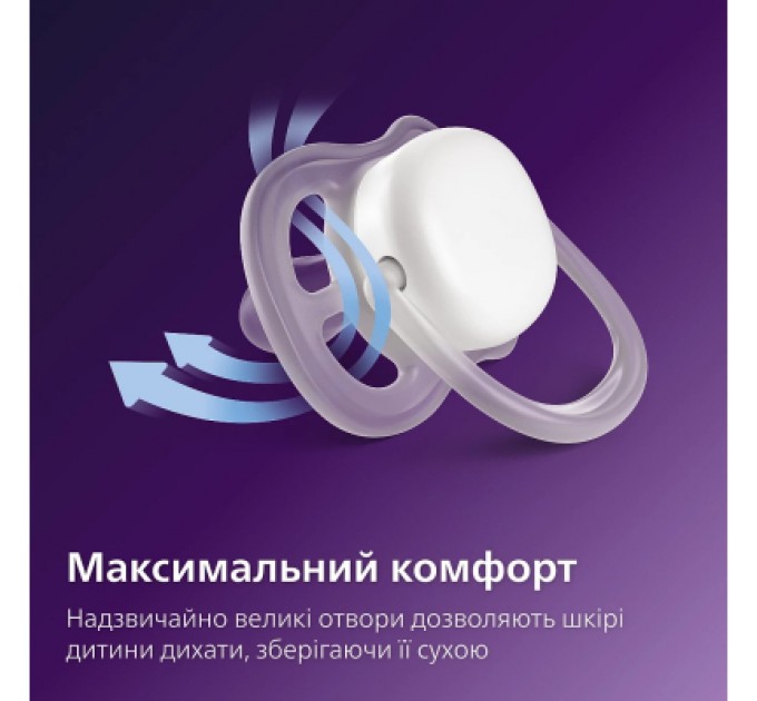 Пустушка Philips AVENT Ultra Air, 6-18 міс., салатово-рожева (SCF087/13)