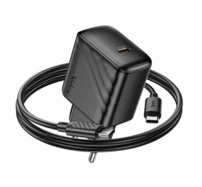 HOCO Зарядний пристрій HOCO CS24A USB-C PD25W + cable USB-C to USB-C black (6942007639774)