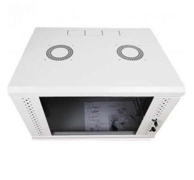Шафа настінна Eserver 4U 19" 600х350х284 (Ш*Г*В), скло, сіра (ES-Е435G)