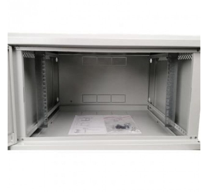 Шафа настінна Eserver 4U 19" 600х350х284 (Ш*Г*В), скло, сіра (ES-Е435G)