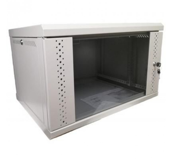 Шафа настінна Eserver 4U 19" 600х350х284 (Ш*Г*В), скло, сіра (ES-Е435G)