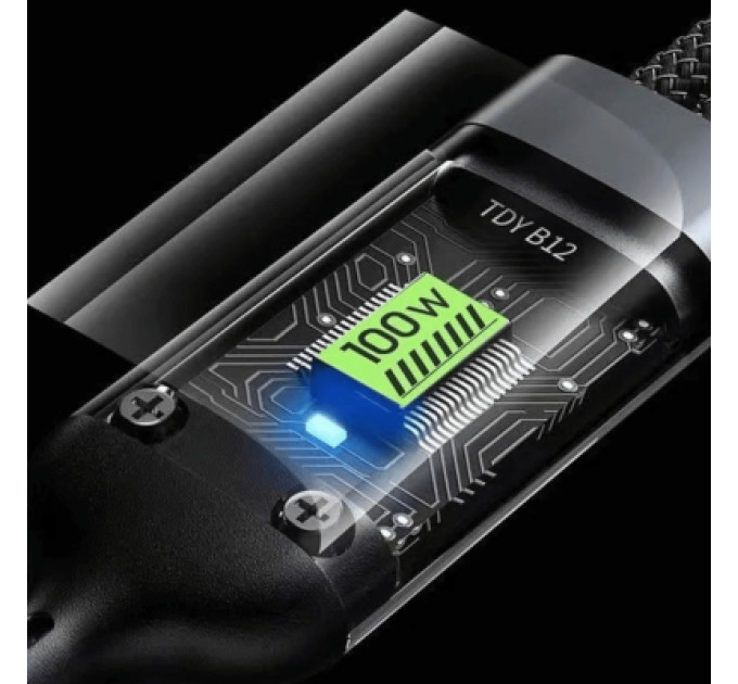 XoKo Дата кабель USB 2.0 AM to Lightning + Micro 5P + USB-C 1.2m 100W nylon black XoKo (SC-3100)