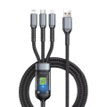 XoKo Дата кабель USB 2.0 AM to Lightning + Micro 5P + USB-C 1.2m 100W nylon black XoKo (SC-3100)